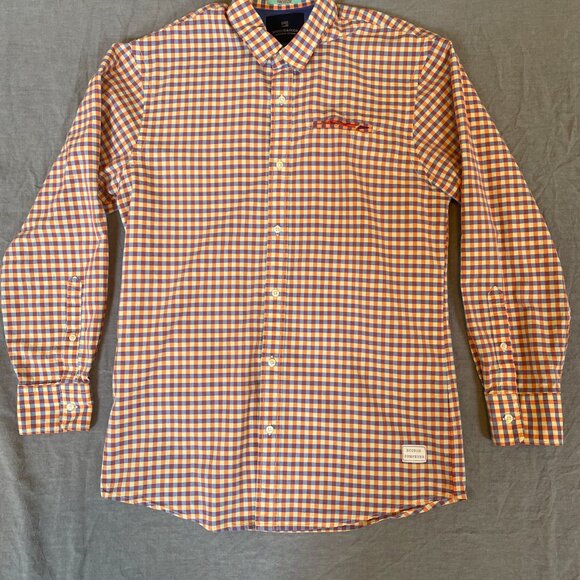 Scotch & Soda Men Medium Long sleeve shirt purple orange yellow handkerchief - Picture 3 of 6